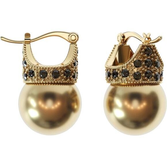 Classic Pearl Earrings | Timeless Golden Tone Elegant Jewelry Gift - Picture 1 of 5